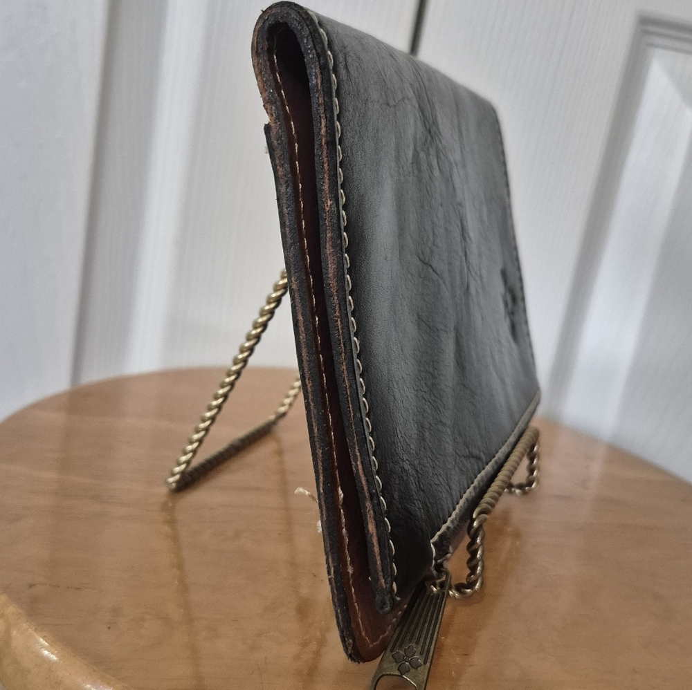 Patricia Nash Leather Folded Clutch Wallet Black And Brown - Picture 4 of 12